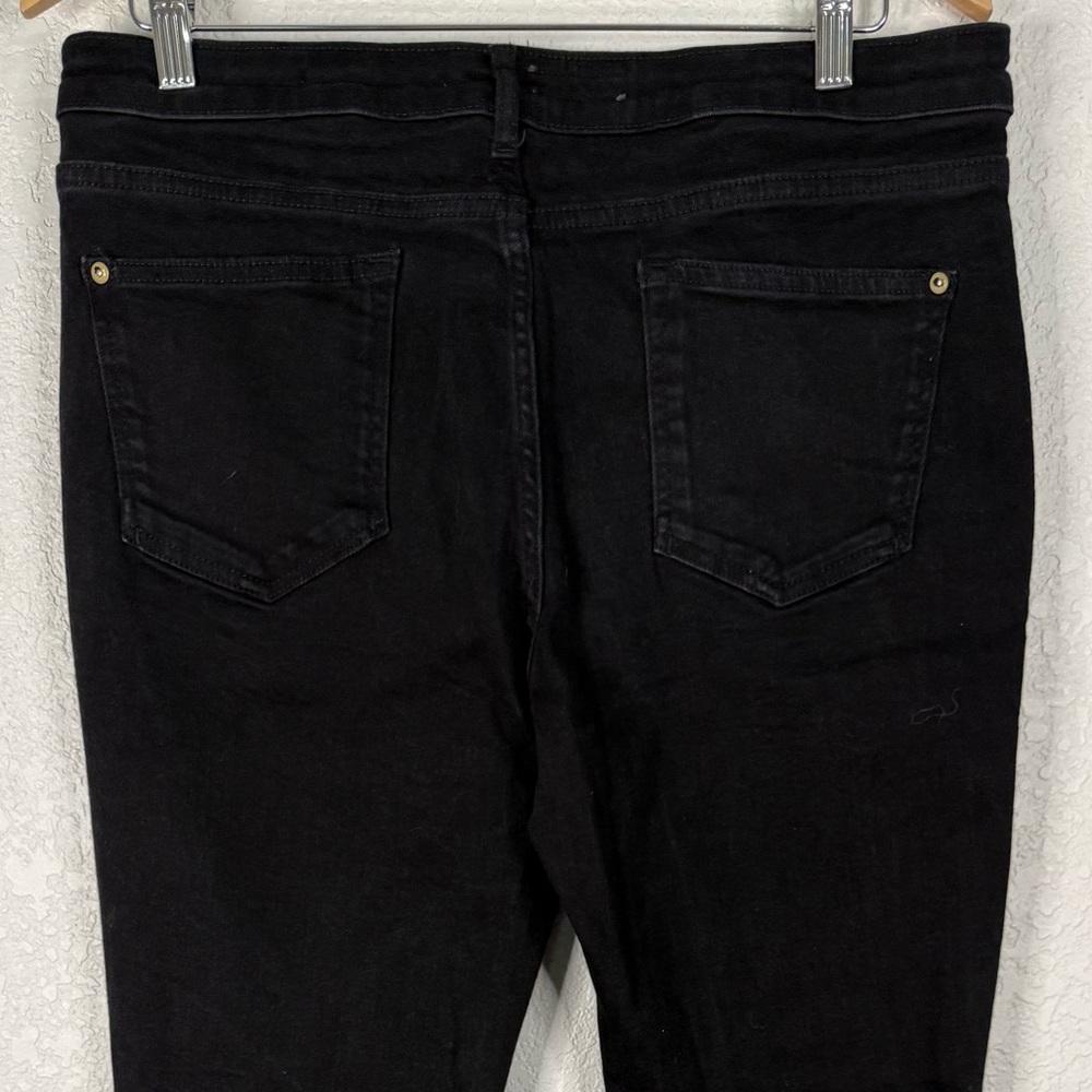 Anthropologie Pilcro The Icon Mid Rise Flare Black Wash Jeans Casual Boho Office - Picture 4 of 10